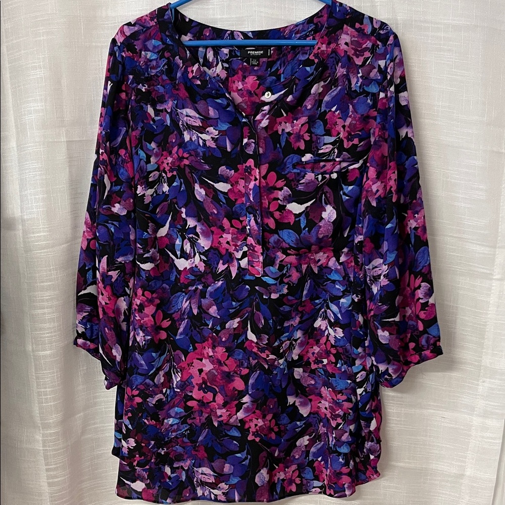 Plus size 2X Floral Print Women's Top